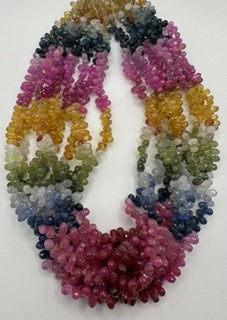 Multi sapphire facetted roundel 5x8mm