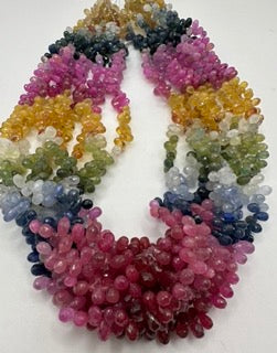 Multi sapphire facetted roundel 5x8mm