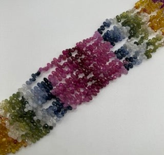 Multi sapphire facetted roundel 5x8mm