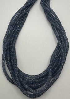 blue sapphire facetted roundel 3-4mm