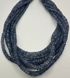 blue sapphire facetted roundel 3-4mm
