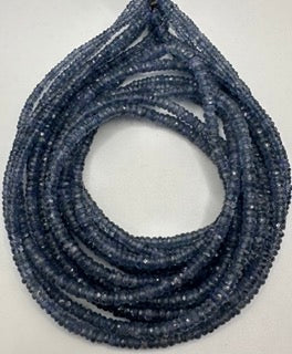 blue sapphire facetted roundel 3-4mm