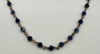 sodalite facetted round 3mm 14k gold plated wire wrapping chain sell by 25 feet