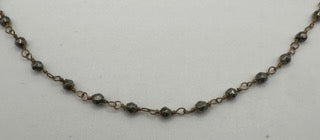 pyrite facetted round 3mm 14k gold plated wire wrapping chain sell by 25 feet