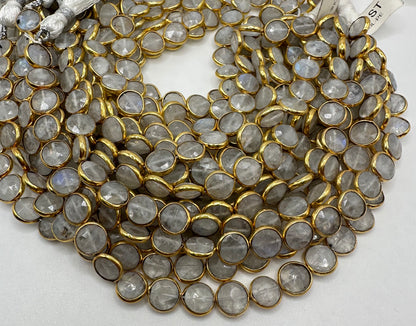 Rainbow moonstone faceted heart