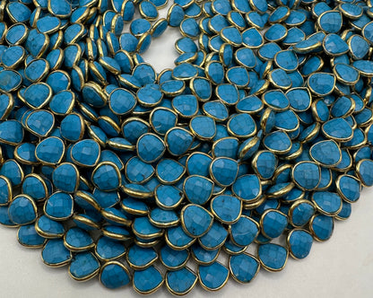 Turquoise facetted heart