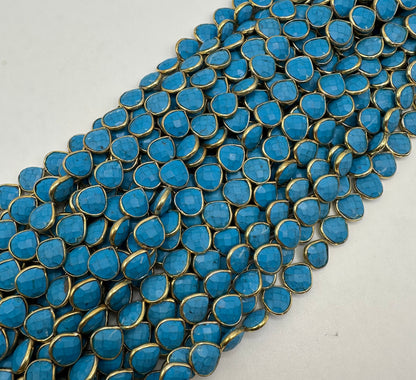 Turquoise facetted heart