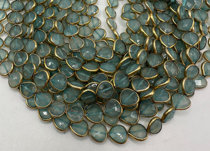 Aqua chalcedony facetted heart