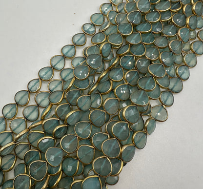 Aqua chalcedony facetted heart