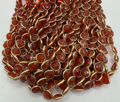 carnelian facetted heart