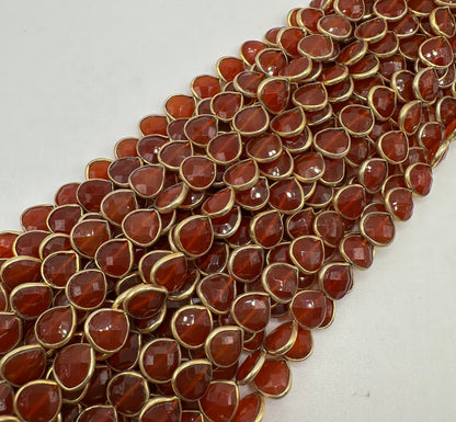 carnelian facetted heart
