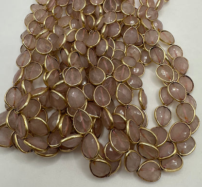 Ross quartz facetted pear