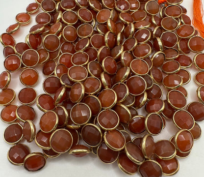 carnelian facetted coin bezel