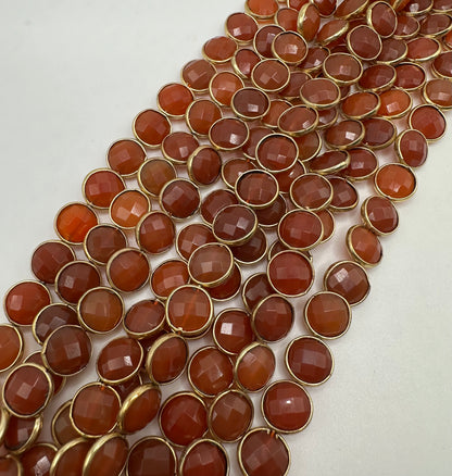 carnelian facetted coin bezel