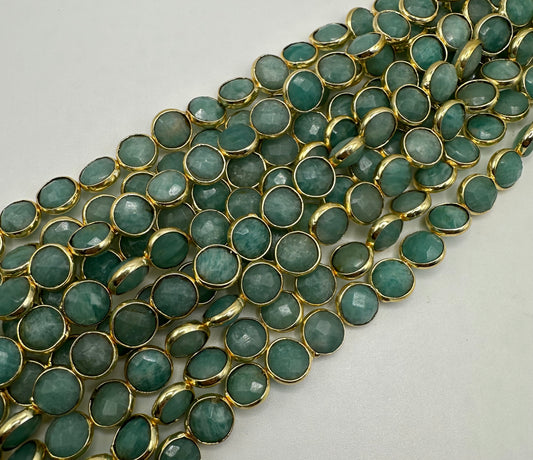 Amazonite coin bezel