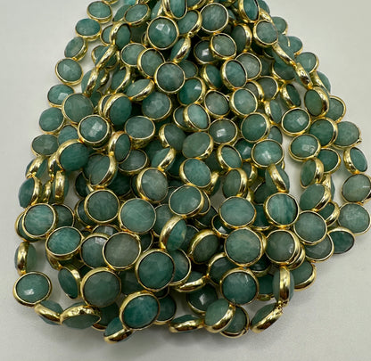 Amazonite coin bezel