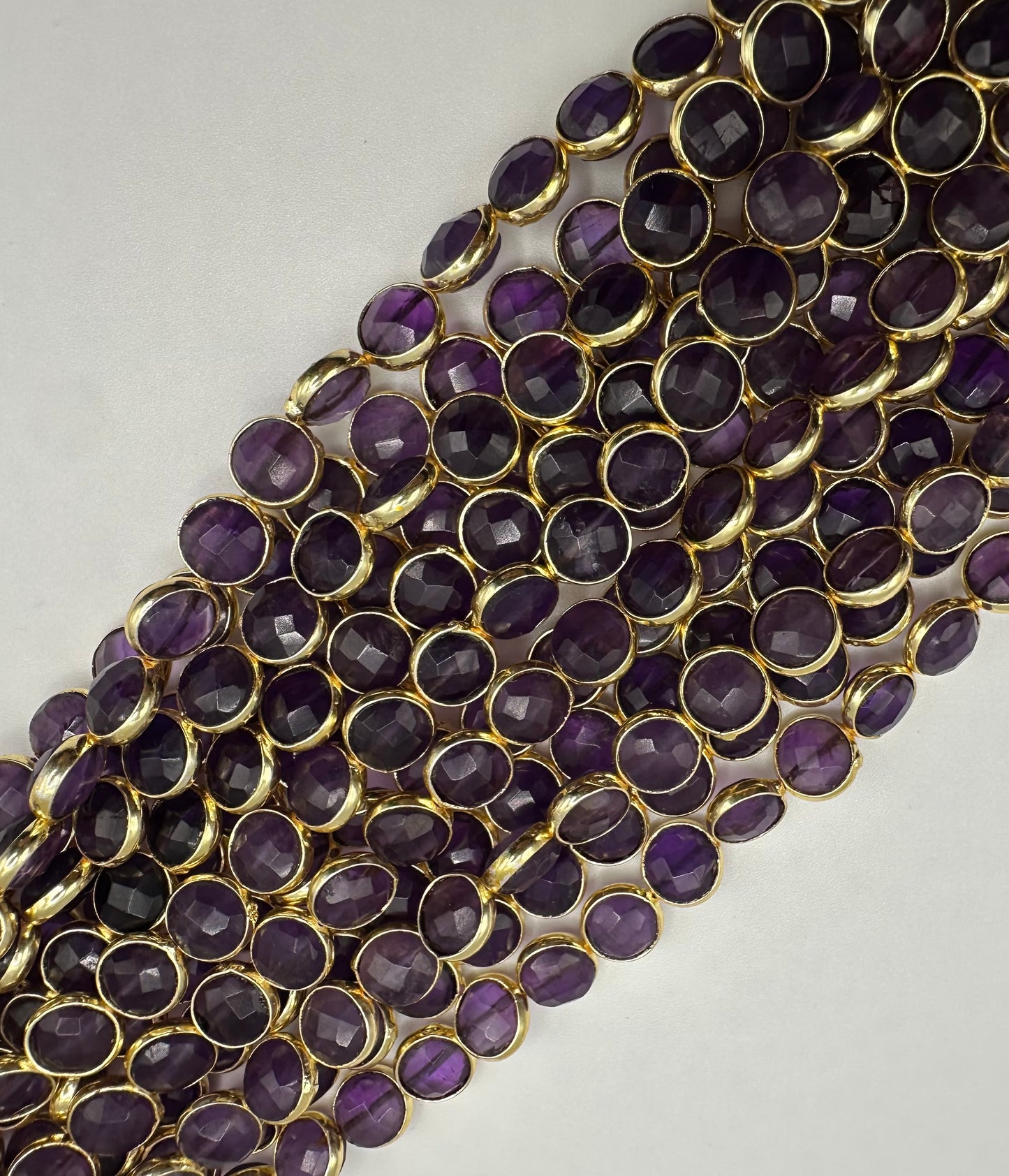 Amethyst  coin bezel