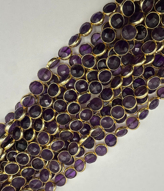 Amethyst  coin bezel