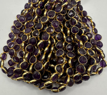 Amethyst facetted heart