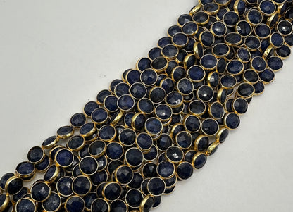 Sapphire facetted cpin 7mm bezel