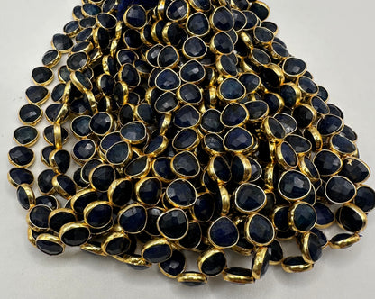 Sapphire facetted heart 7mm