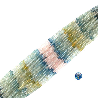 Aquamarine multi faceted Roundel