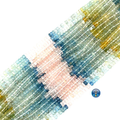 Aquamarine multi faceted Roundel