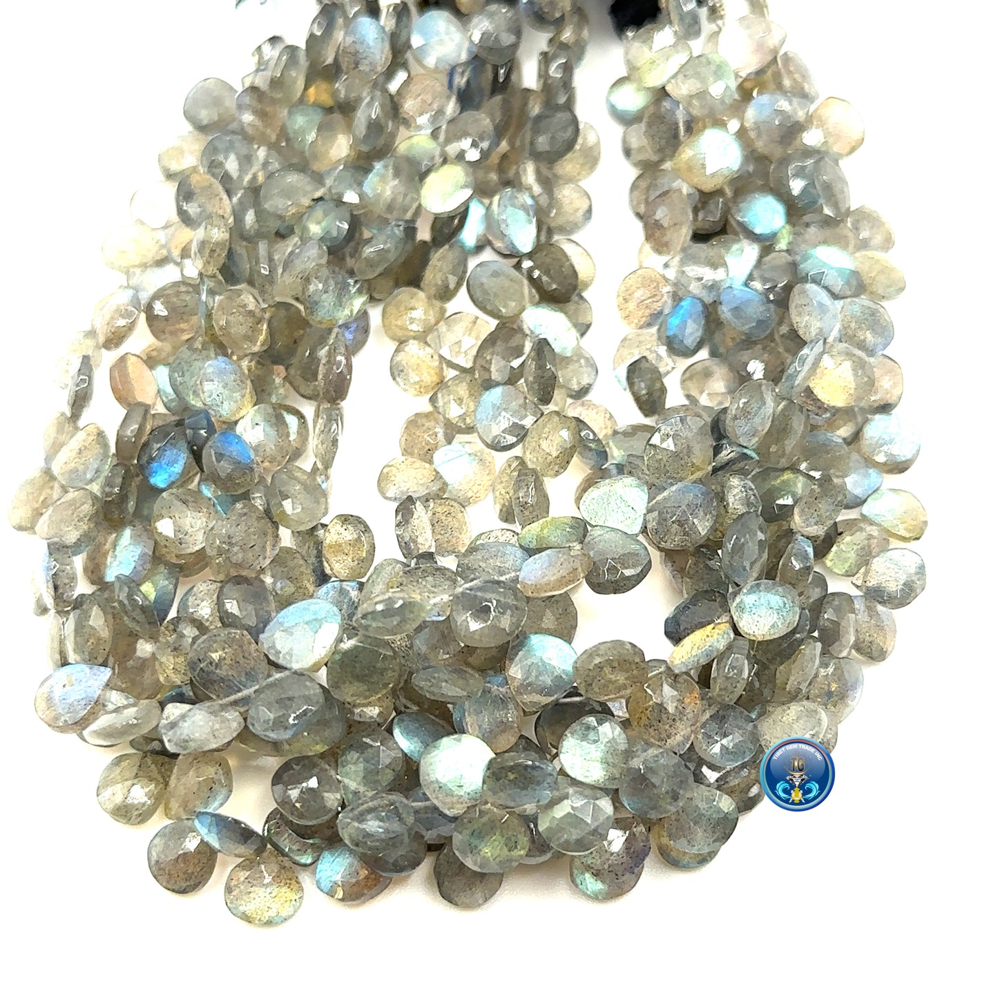 Labradorite faceted heart