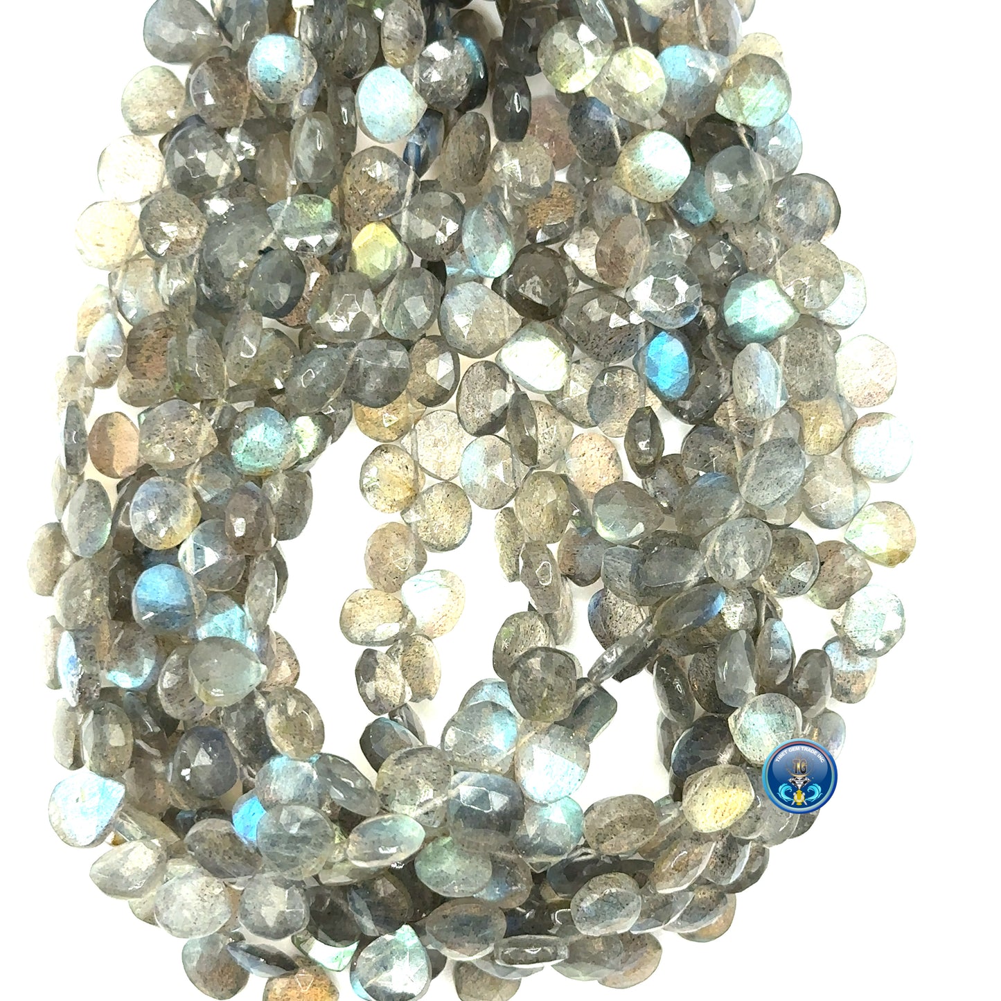 Labradorite faceted heart