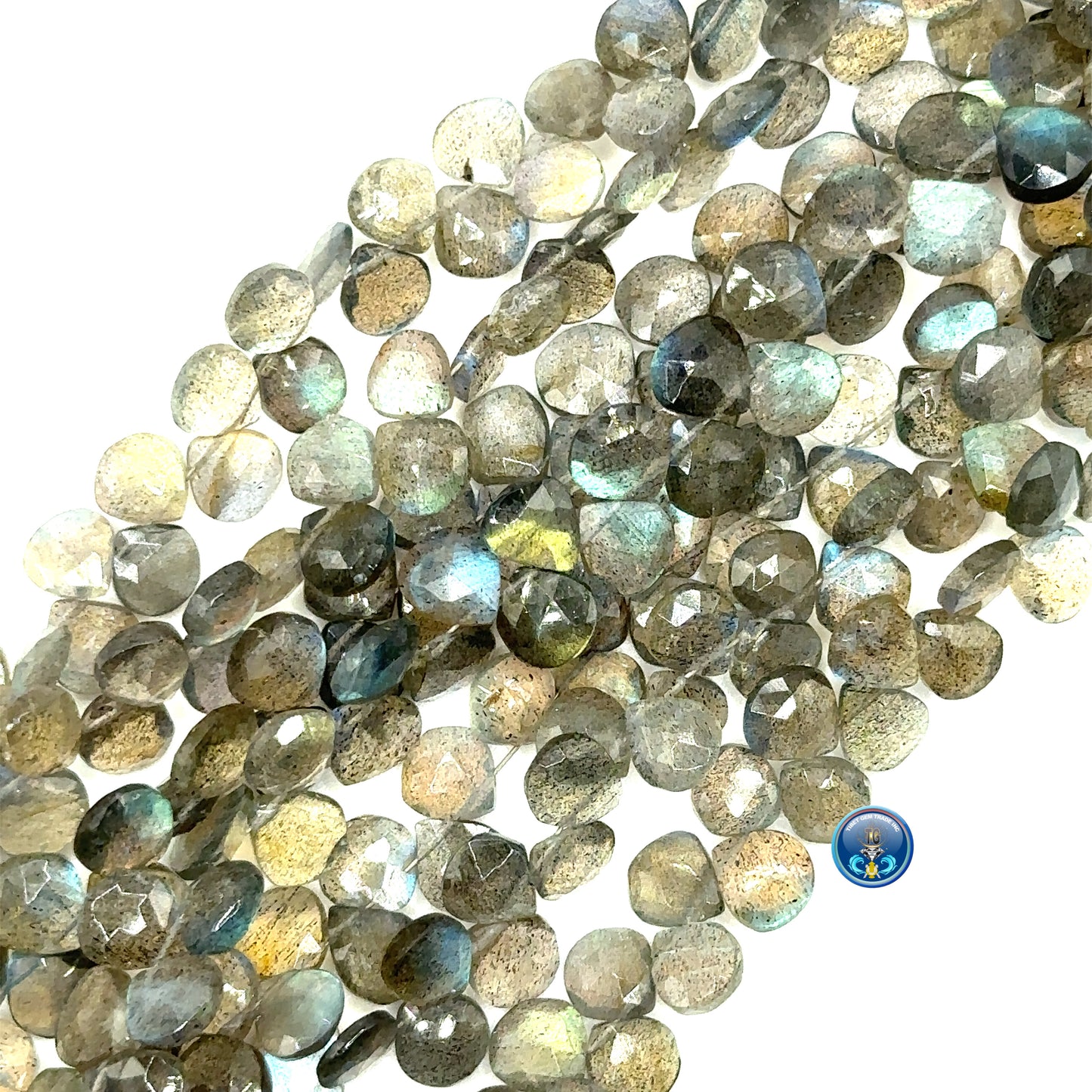 Labradorite faceted heart