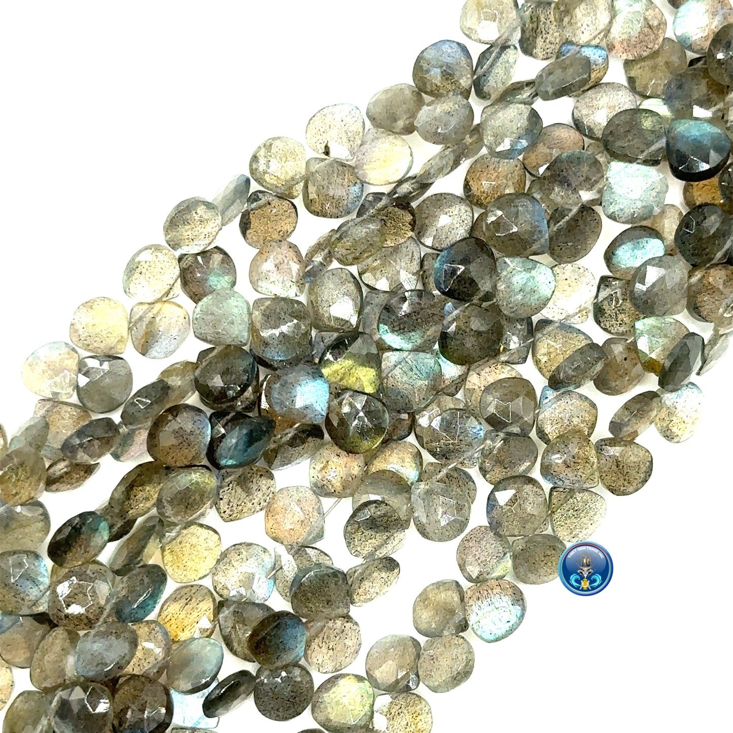 Labradorite faceted heart