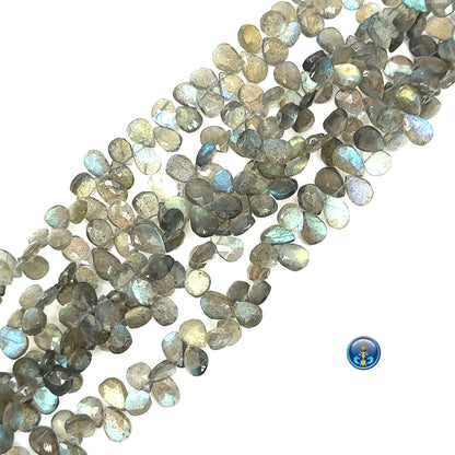 Labradorite faceted pear shape