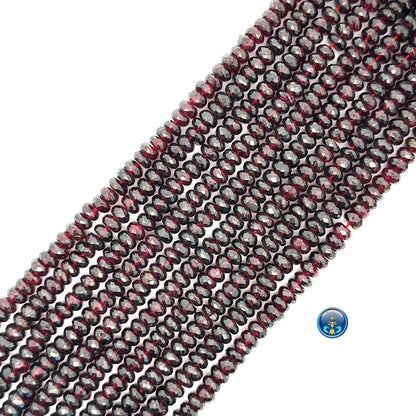 Garnet faceted roundel