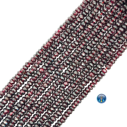 Garnet faceted roundel