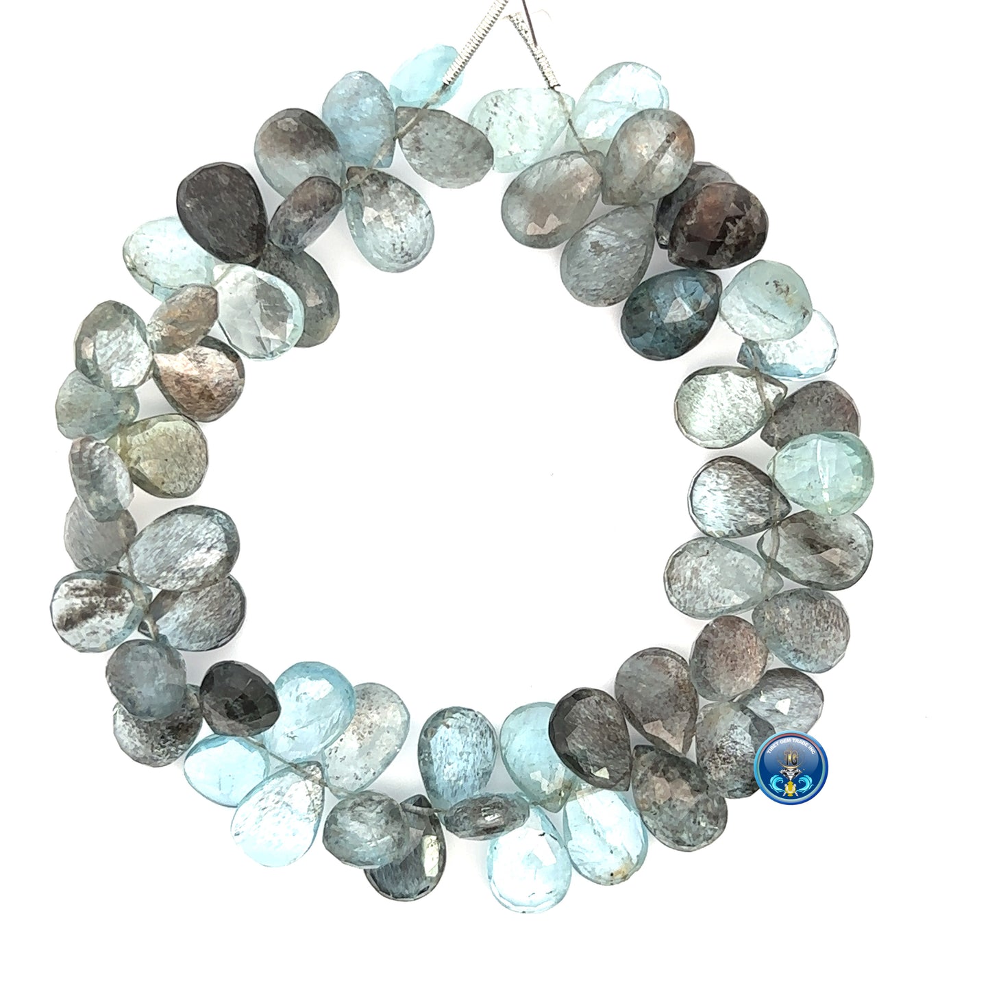 Moss Aquamarine faceted Pear