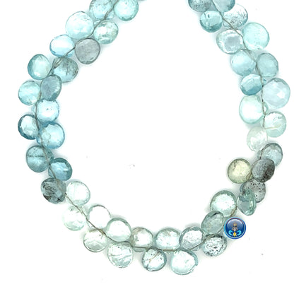 Aquamarine faceted Heart