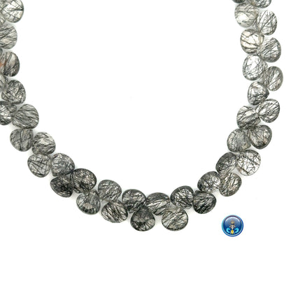 Black rutilated faceted Heart
