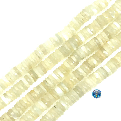 White Moonstone Facetted Disc