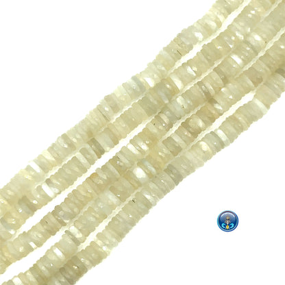 White Moonstone Facetted Disc