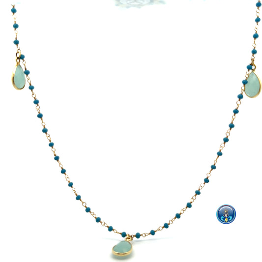 Aqua chalcedony with Turquoise