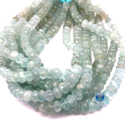 Aquamarine faceted roundel