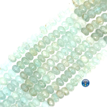 Aquamarine faceted roundel