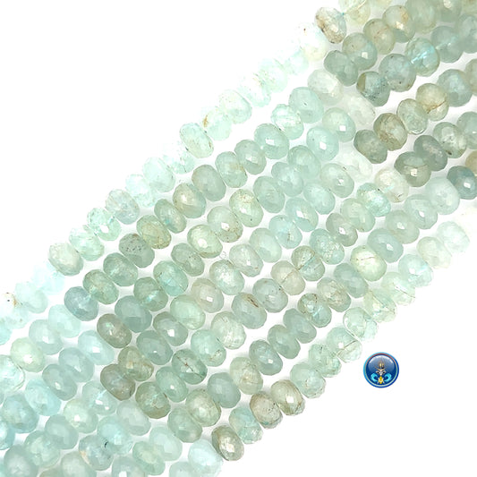 Aquamarine faceted roundel