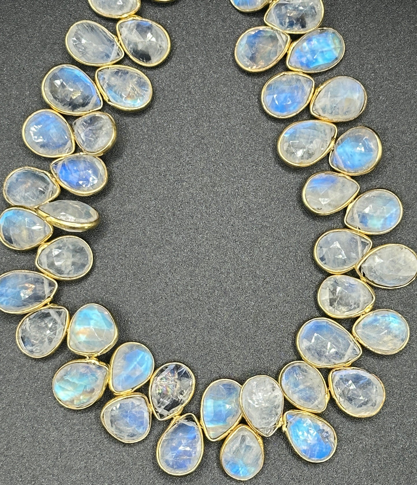 Rainbow moonstone facetted