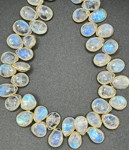Rainbow moonstone facetted