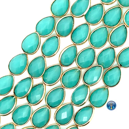 chalcedony faceted pear