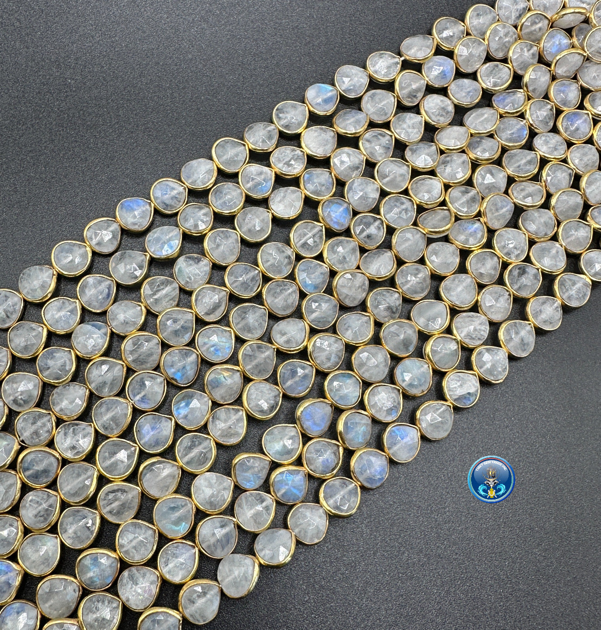 Rainbow moonstone faceted heart