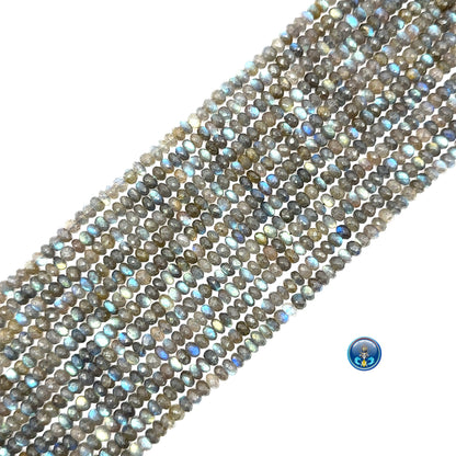 Labradorite faceted roundel