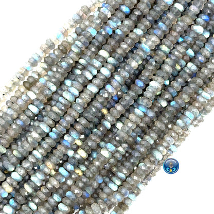 Labradorite faceted roundel