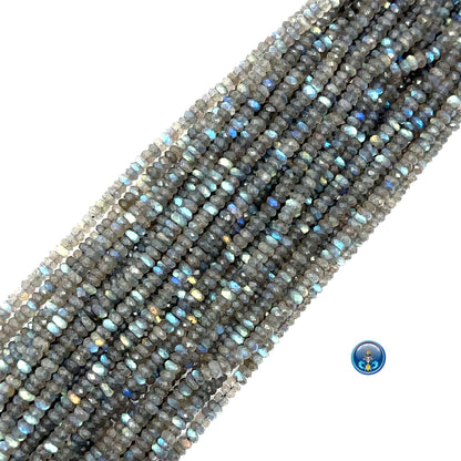 Labradorite faceted roundel